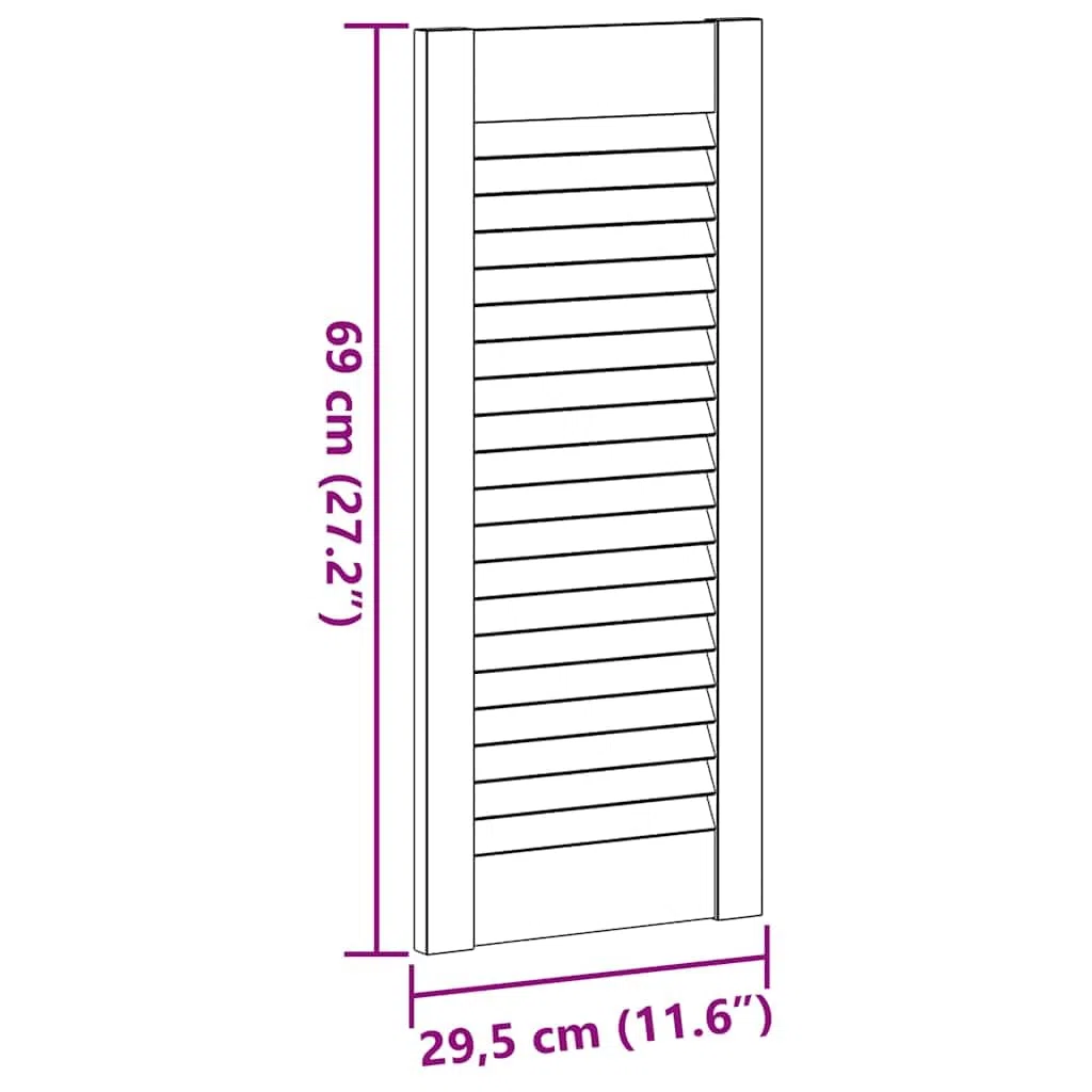 vidaXL Porte d'armoire à persiennes 69x29,5 cm Bois de pin Massif, Porte de Meuble, Porte de Garde-Robe, Panneau à persiennes en Bois