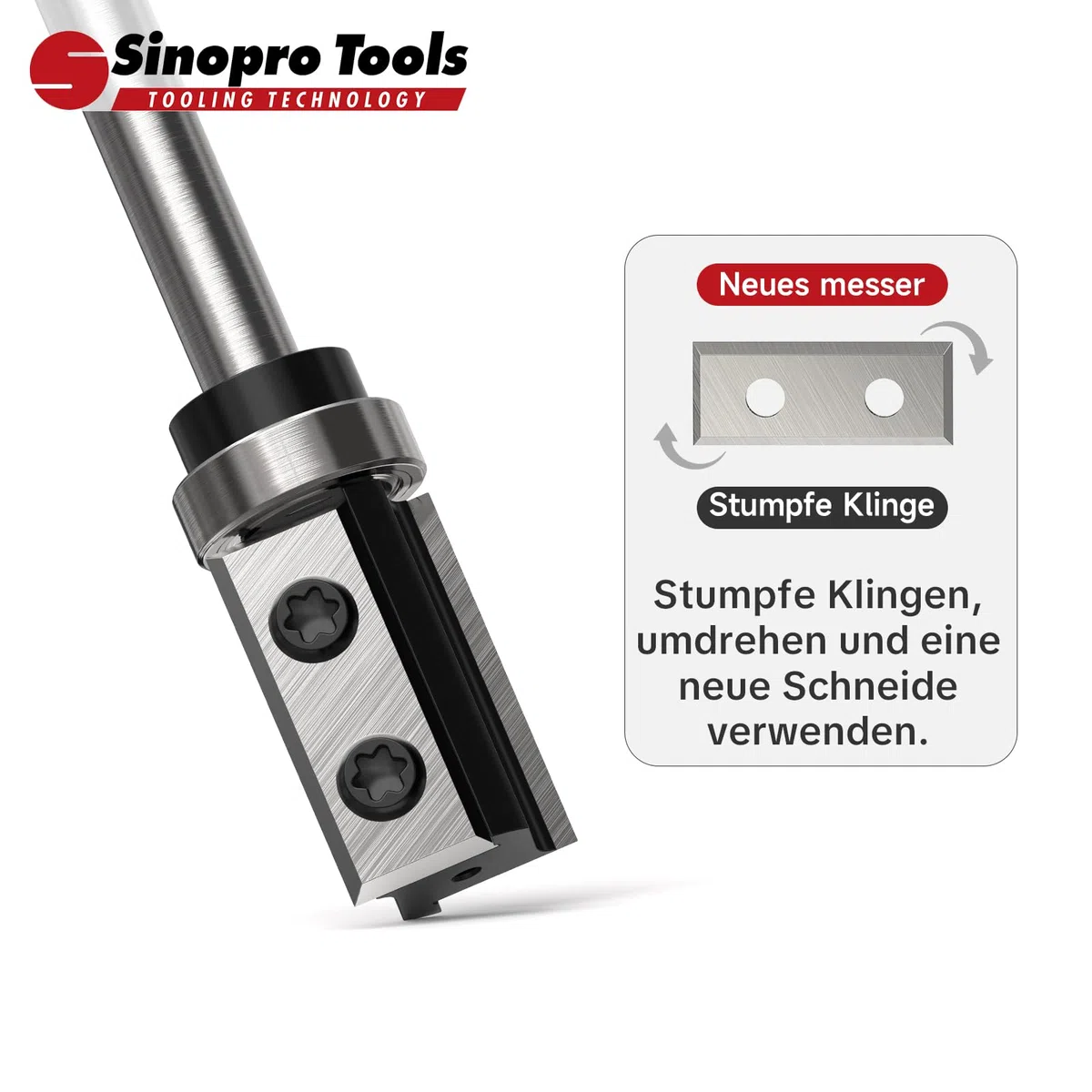 Fraisage à changement latéral Fraise à affleurement HW – Tige de 8 mm, diamètre de coupe de 19 mm, longueur de coupe de 30 mm, roulement à billes en bas, pour l’usinage du bois et le