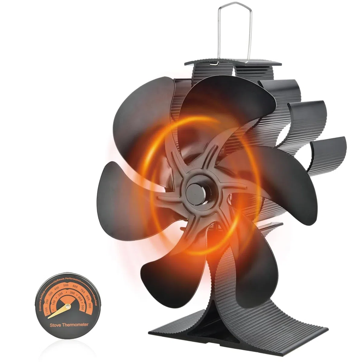 SHAVINGFUN 6 pales Ventilateur de poêle à chaleur,ventilateur poele à granulésVentilateur Silencieux pour Poêle à Bois/Cheminée/Gaz/Bûches