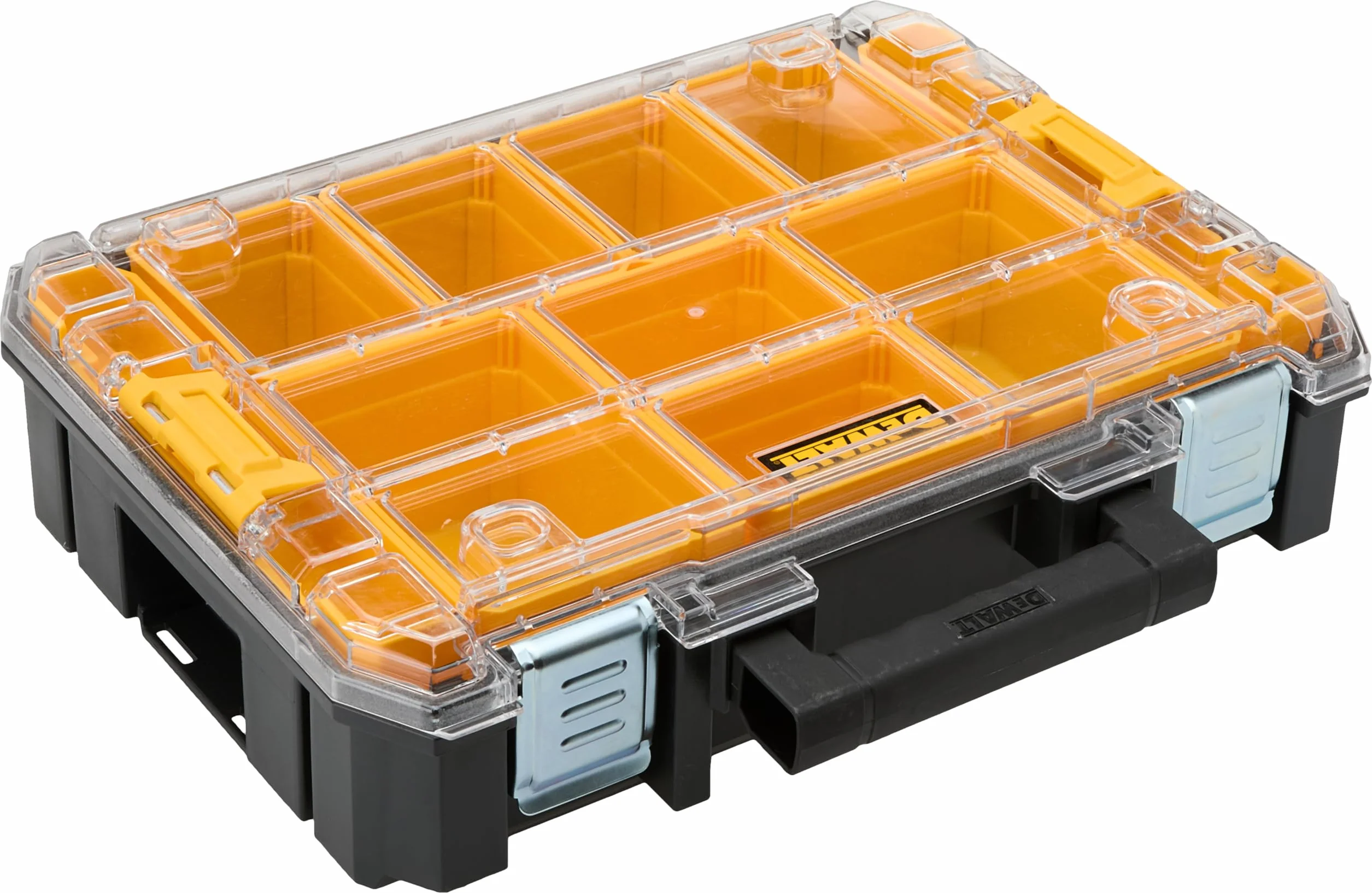 DEWALT Organiseur TSTAK DWST82968-1 - Etanche IP54-7,8L - Pour Petites Pièces et Accessoires - Couvercle en Polycarbonate Transparent