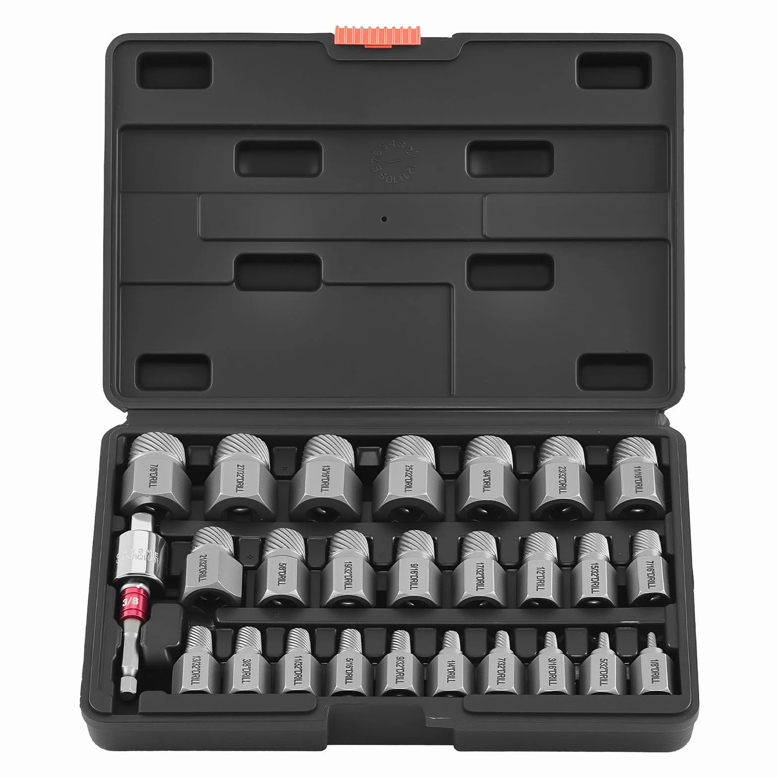 VEVOR Kit Extracteur de Vis Cassée 27PCs, Outils d'Extraction de Boulons Endommagés, pour Réparation Domicile Atelier, à Tête Hexagonale et Cannelures Multiples, avec Adaptateurs et Coffret Noir
