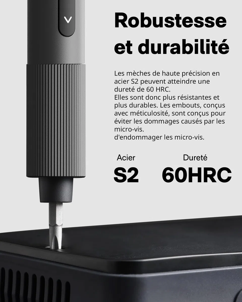HOTO Tournevis Électrique Mini 25 en 1, Kit Tournevis de Précision 3.7V, Rechargeable USB-C, Outil Magnétique Compact pour Téléphone, Ordinateur, Appareil Photo, Bricolage et Réparation Électronique