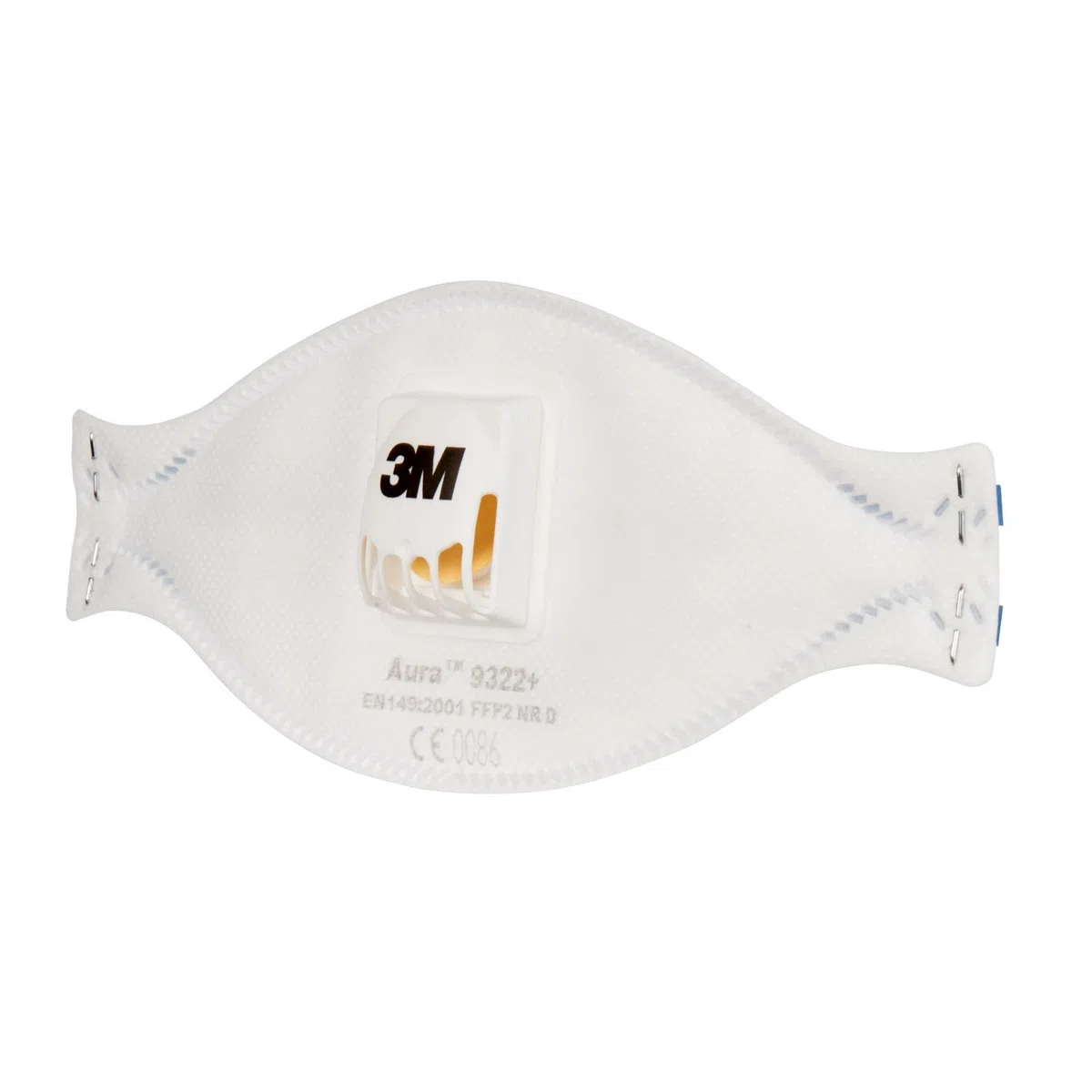 3M Masque antipoussière pliable 3 panneaux Aura 9322+ - FFP2, avec soupape Coolflow, Certifié EN sécurité, lot de 10