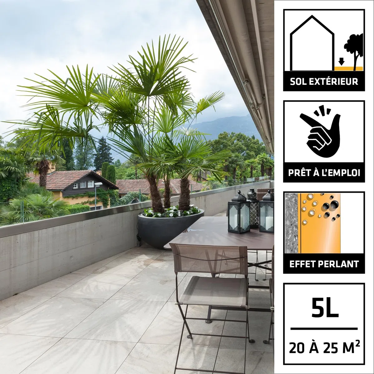 SIKA - Protection Hydrofuge, oléofuge pour sols et durcisseur de surface - Sikagard 211 Conservado Sol Mat - Multisupport - Extérieur - Effet perlant - Prêt à l'emploi -Pour 20 à 25m2-5L