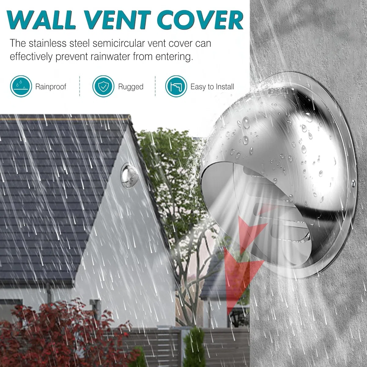 Extracteur d'air, Extracteur Externe 160, Sortie De Ventilation d'air Ronde Réutilisable en Acier Inoxydable, pour Climatiseurs, bouches d'aération de Cuisine, bouches d'aération murales