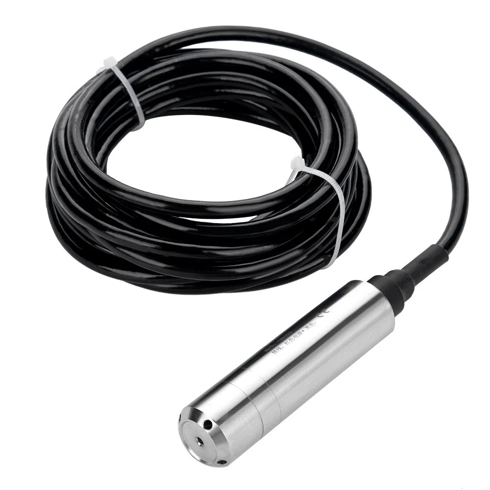 DC 24V 4-20mA Transmetteur de Capteur d'eau Liquide de Niveau de Jet pour Détecter la Profondeur de Gamme de 0-5m