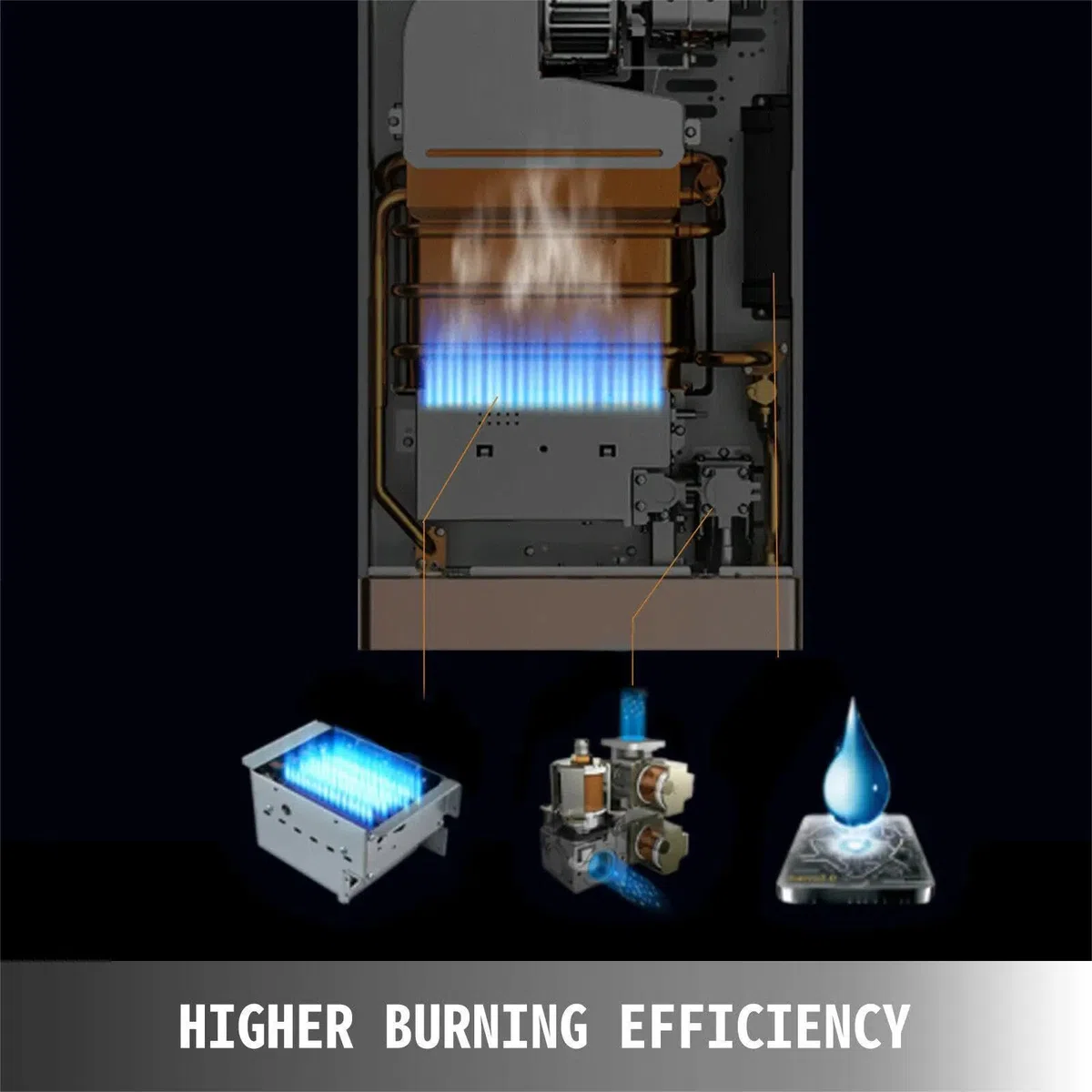 Chauffe-Eau à Gaz 6/8L GPL LPG avec Modes Hiver et Été, Avec pommeau de douche à effet pluie et tuyau de douche,Chauffe-Eau Instantané INOX Certifié CE,Pour camping en plein air et douche en VR (6L)