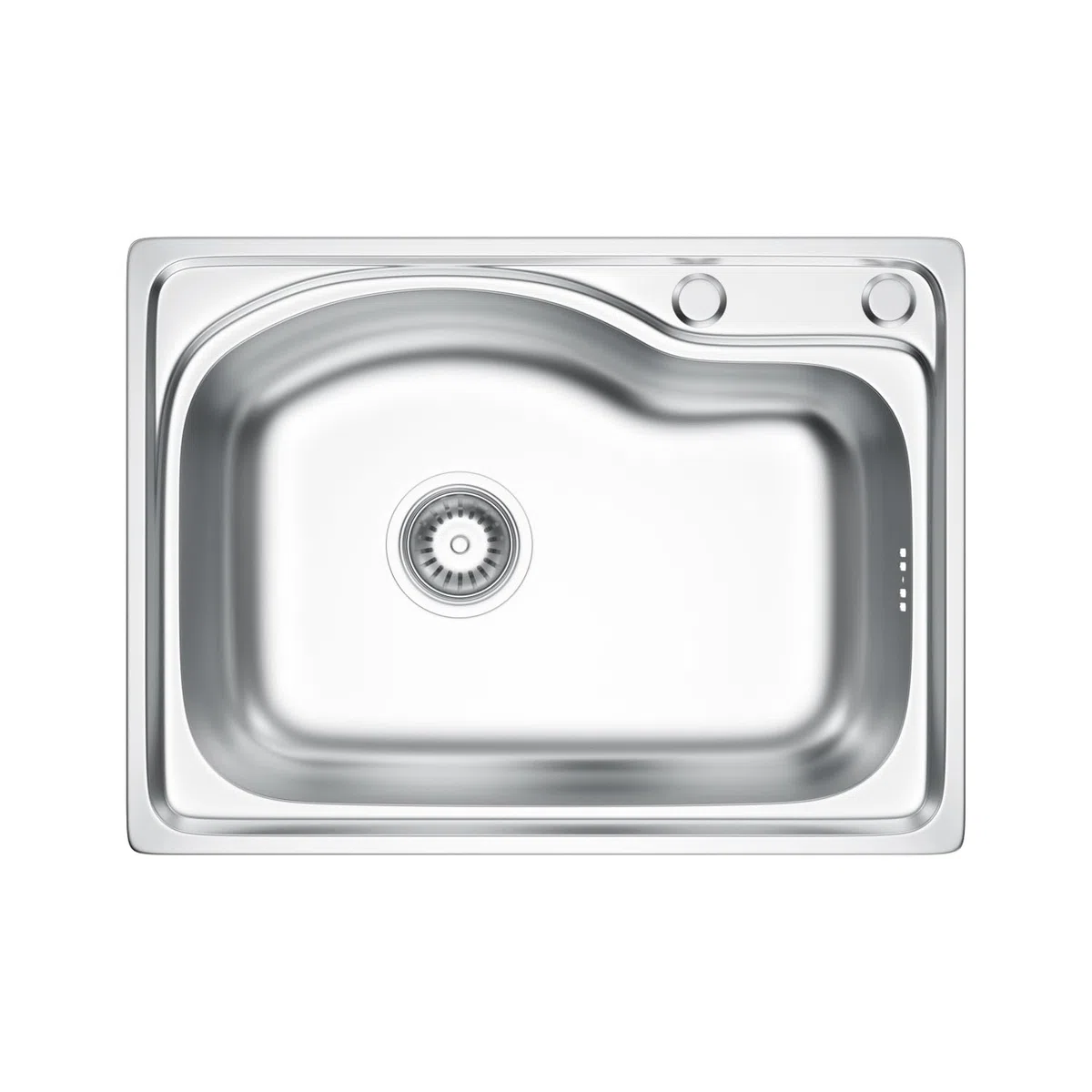 Évier de cuisine double en acier inoxydable - 1 bac et siphon (43 * 58cm)