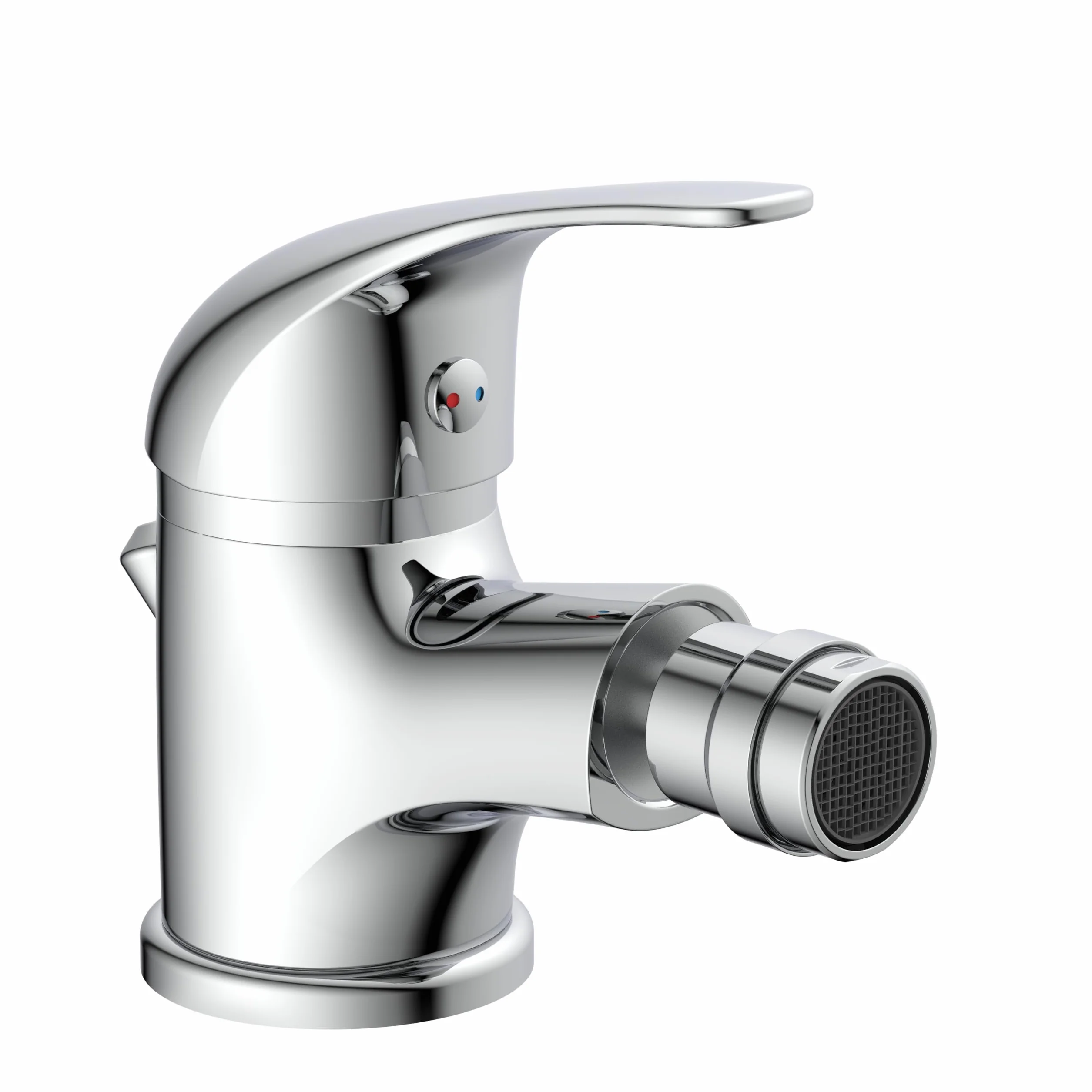 Schütte Athos Robinet Bidet Mitigeur Pivotant avec Bonde | Chrome, orientation réglable, bonde métallique, 2 flexibles 400 mm, montage facile, bidet salle de bain