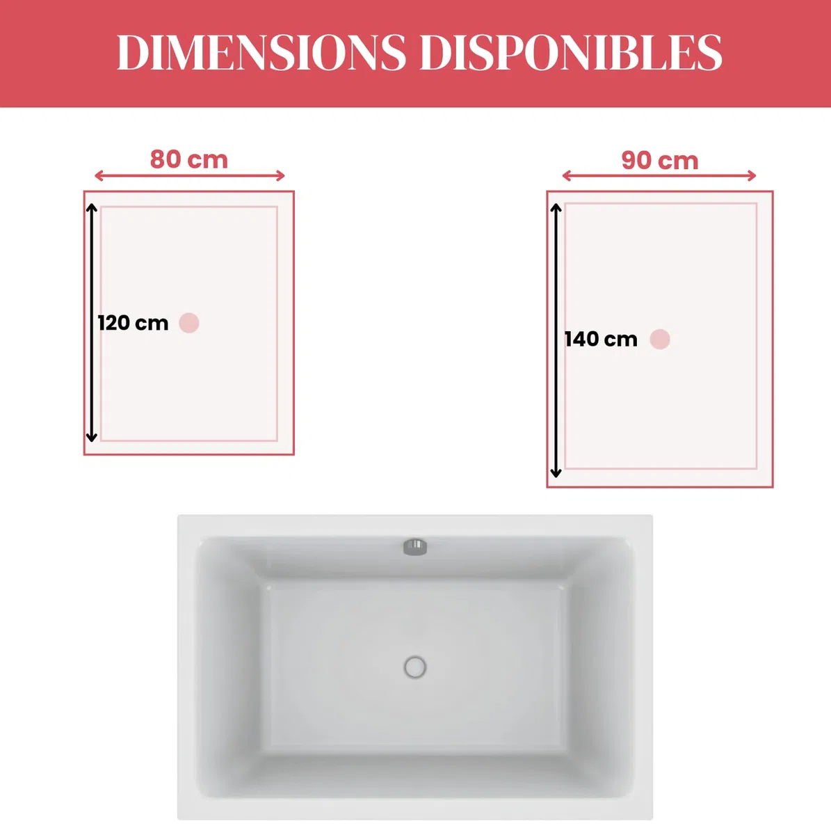 Jacob Delafon - Baignoire Bain-Douche CAPSULE, Vidage et Pieds - 120 x 80 cm - Gain de Place - Matériaux recyclés - Réparable - Surface Antibactérienne - Fabrication Française - Blanc - E6D223-00