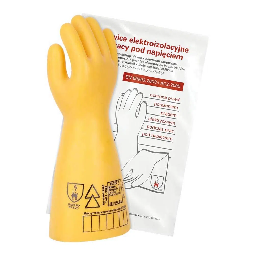 Secura RELSEC-5 Y 1 paires de gants électro-isolants ELSEC 5 kV Classe 0 Jaune Taille 10