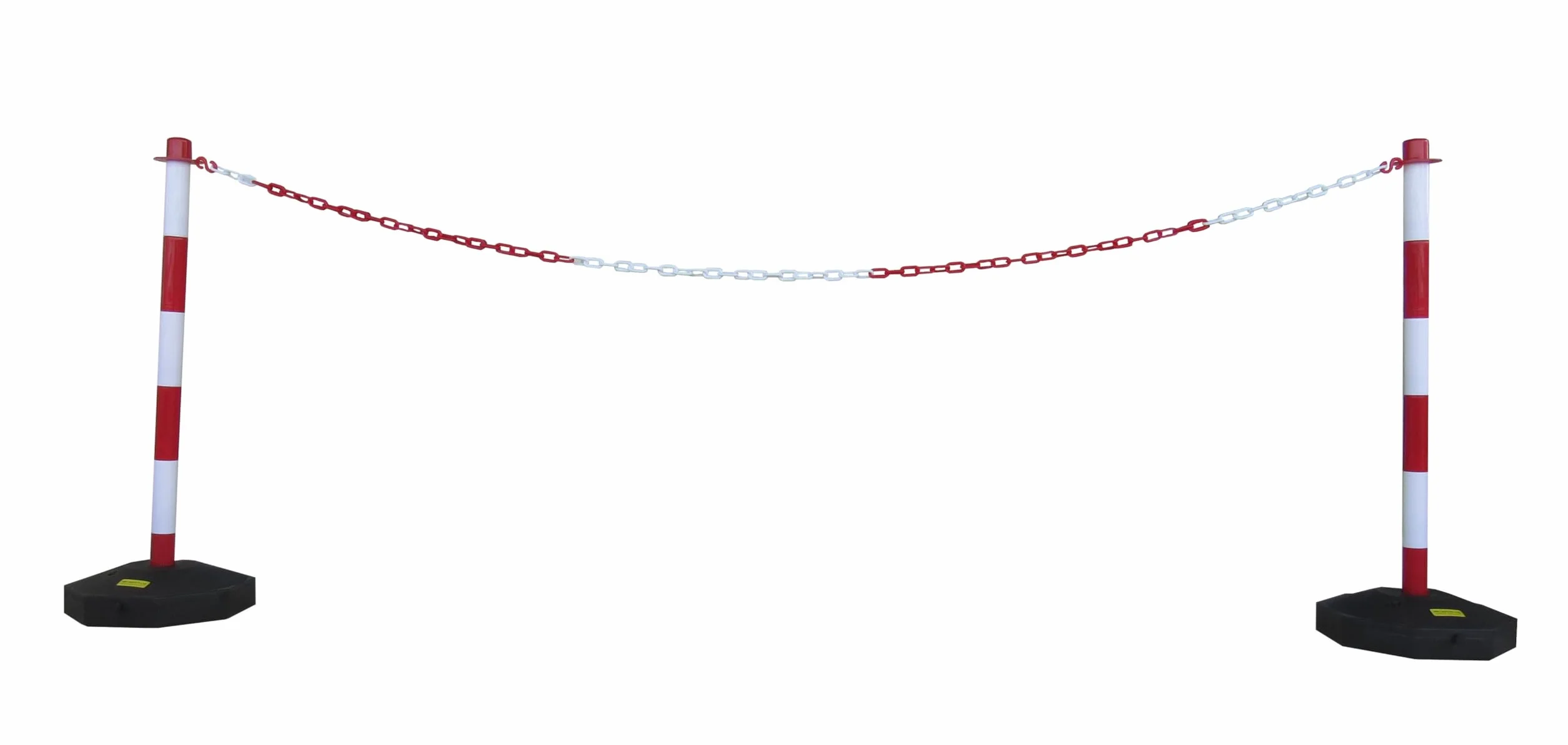GC2-CH2.5 Paire de Poteaux en Plastique avec Chaîne en Plastique de 2,5 m (Rouge Blanc, 2,5 m)