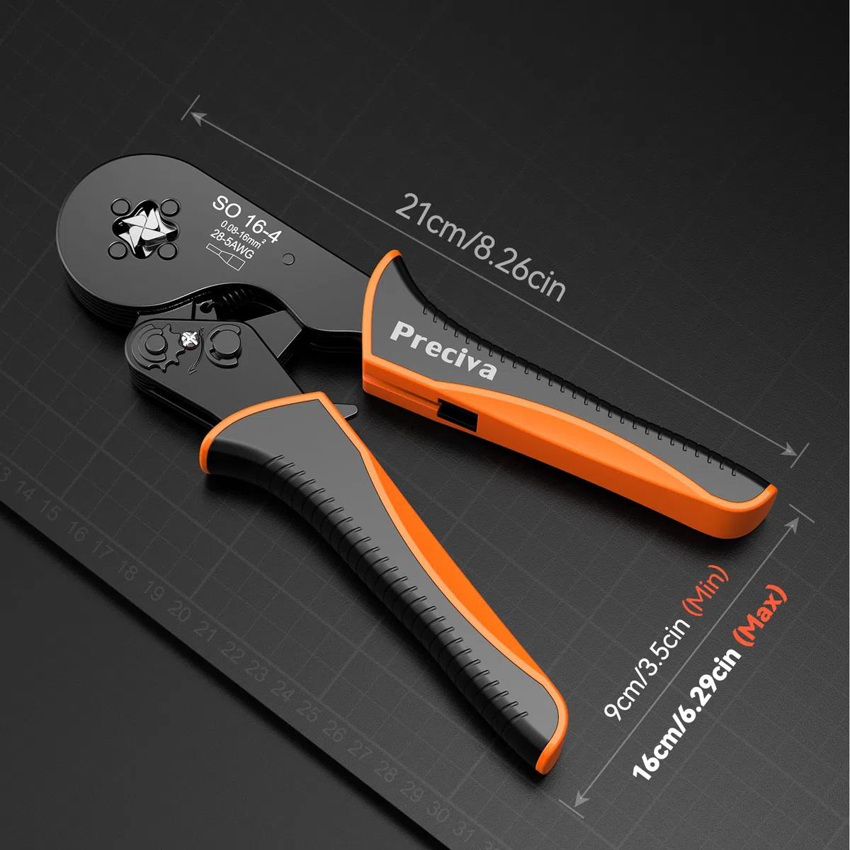 Preciva 0.08-16mm² Pince à Sertir avec 1200pcs Cosses Electriques (300 Bornes à Double Fil), AWG28-5 Pince a Sertir Outil de Sertissage de Ferrule Outils de Sertissage Pince à Cliquet