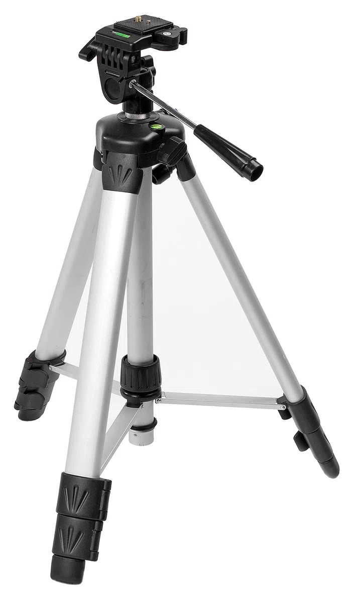 STANLEY 1-77-201 Trépied À Colonne Haute Qualité En Aluminium - Hauteur Réglable De 44 À119 Cm - Pelles Verrouillables - Clip Plastique Robuste - Filetage 1/4" - Pieds Télescopiques