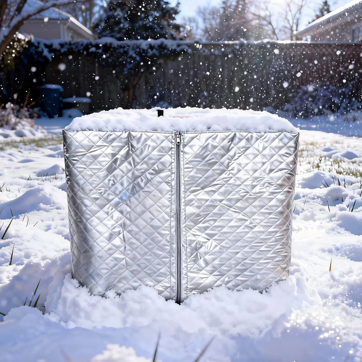 Housse thermique pour réservoir IBC 1000 l - Bâche résistante au gel avec isolation thermique - Housse de protection imperméable pour réservoir d'eau de pluie - Protection UV contre la formation