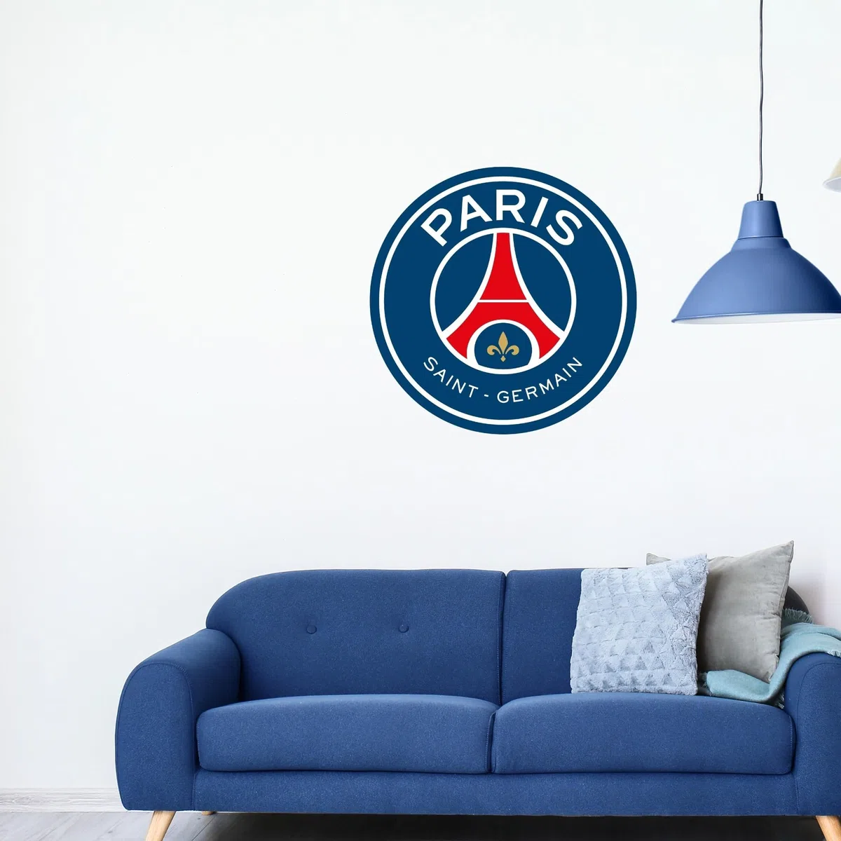 Beautiful Game Sticker Mural Officiel Blason PSG Paris Saint-Germain Décoration Murale Football 90 x 90 cm