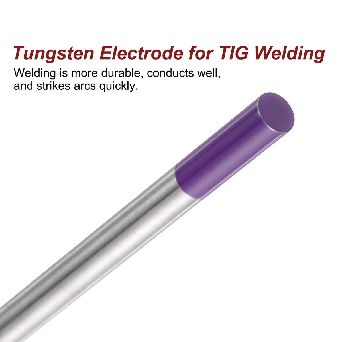 sourcing map Lot de 10 électrodes de soudage TIG en tungstène 3/32" x 17,8 cm mixtes pour soudure en acier inoxydable, alliage d'aluminium et de magnésium, fabrication automobile aérospatiale, violet