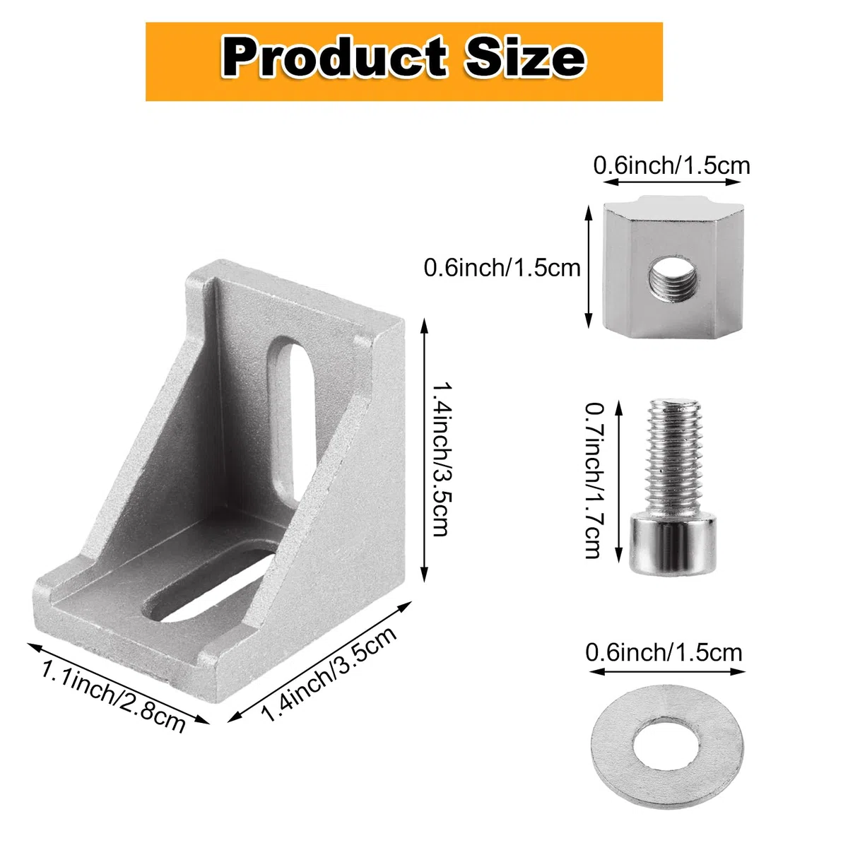 JMIATRY Lot de 24 Profile Aluminium 30 x 30mm, Equerre de Fixation, Profilés en Aluminium pour Corniere Raccord en Support Joint à Angle Droit Connecteur d'angle