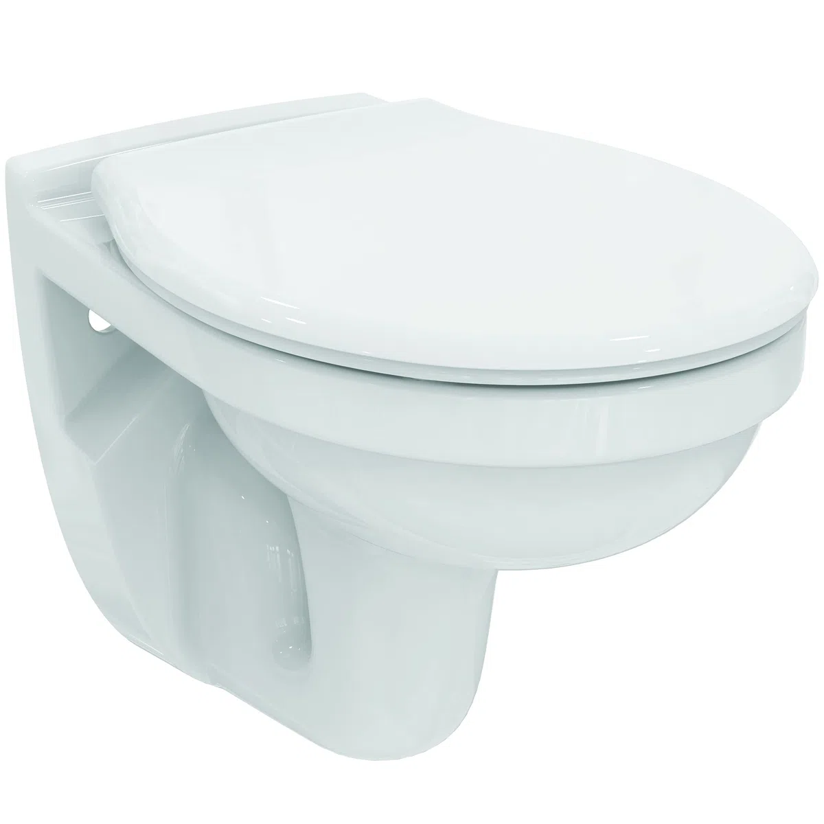 Ideal Standard Pack wc suspendu Astor 2 Cuvette wc avec Bride et Abattant Blanc Résistant Hygiéne Confort Installation Facile Certifié NF R034801