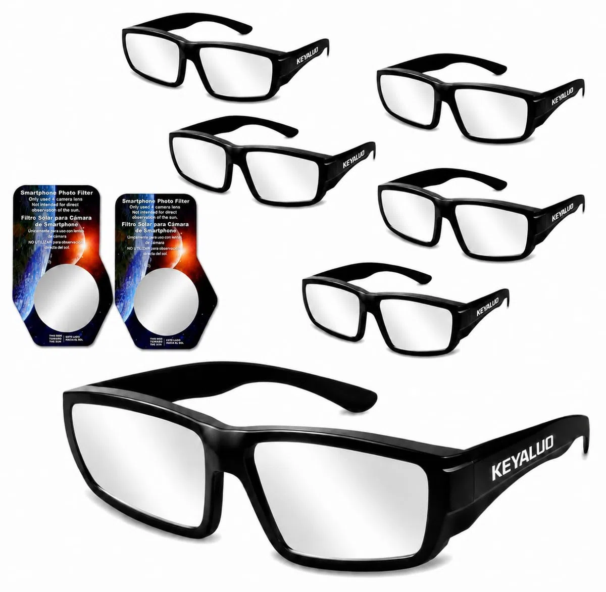 Lot de 3/6 Lunette eclipse solaire,EN ISO 12312-2:2015(E) et CE Certifiees,Approuve AAS 2026,robustes en plastique pour l’observation directe du soleil
