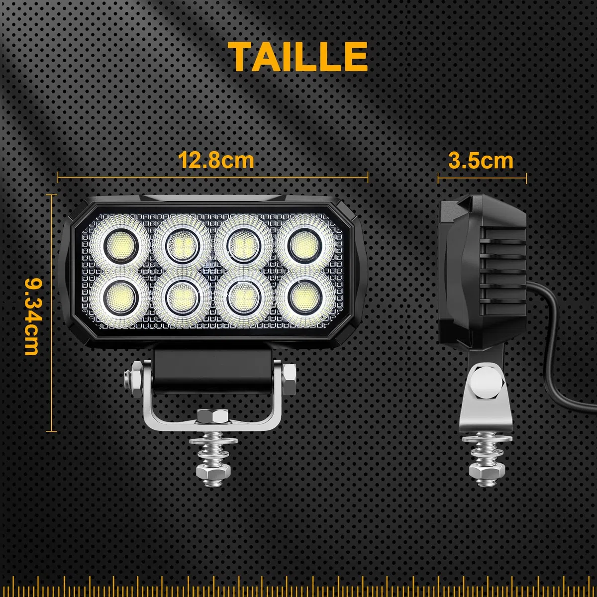 antom 2 pièces Phare de travail LED 168W 9-60V 18000 lumens IP68 étanche Idéal pour excavatrices, tracteurs, camions, véhicules tout-terrain, motos, éclairage de chantier et aventures nocturnes