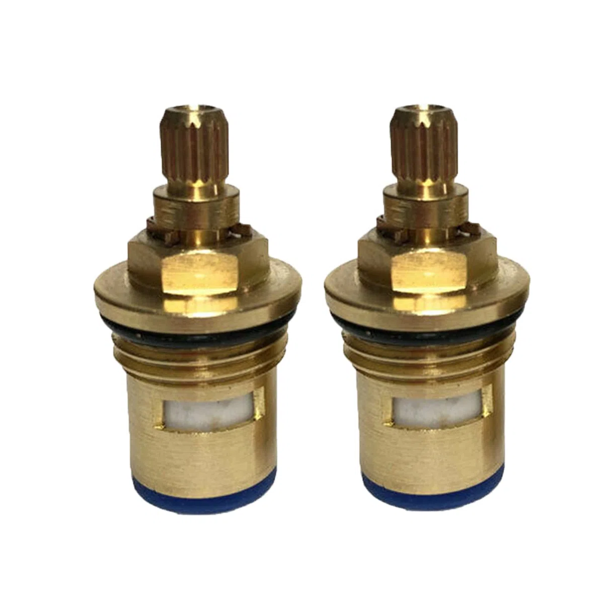 Lot de 2 Cartouches de Rechange en céramique pour Robinet mitigeur 20 Dents 1/4 de Tour 1/2" x pour BSP 1/2" x 45 mm