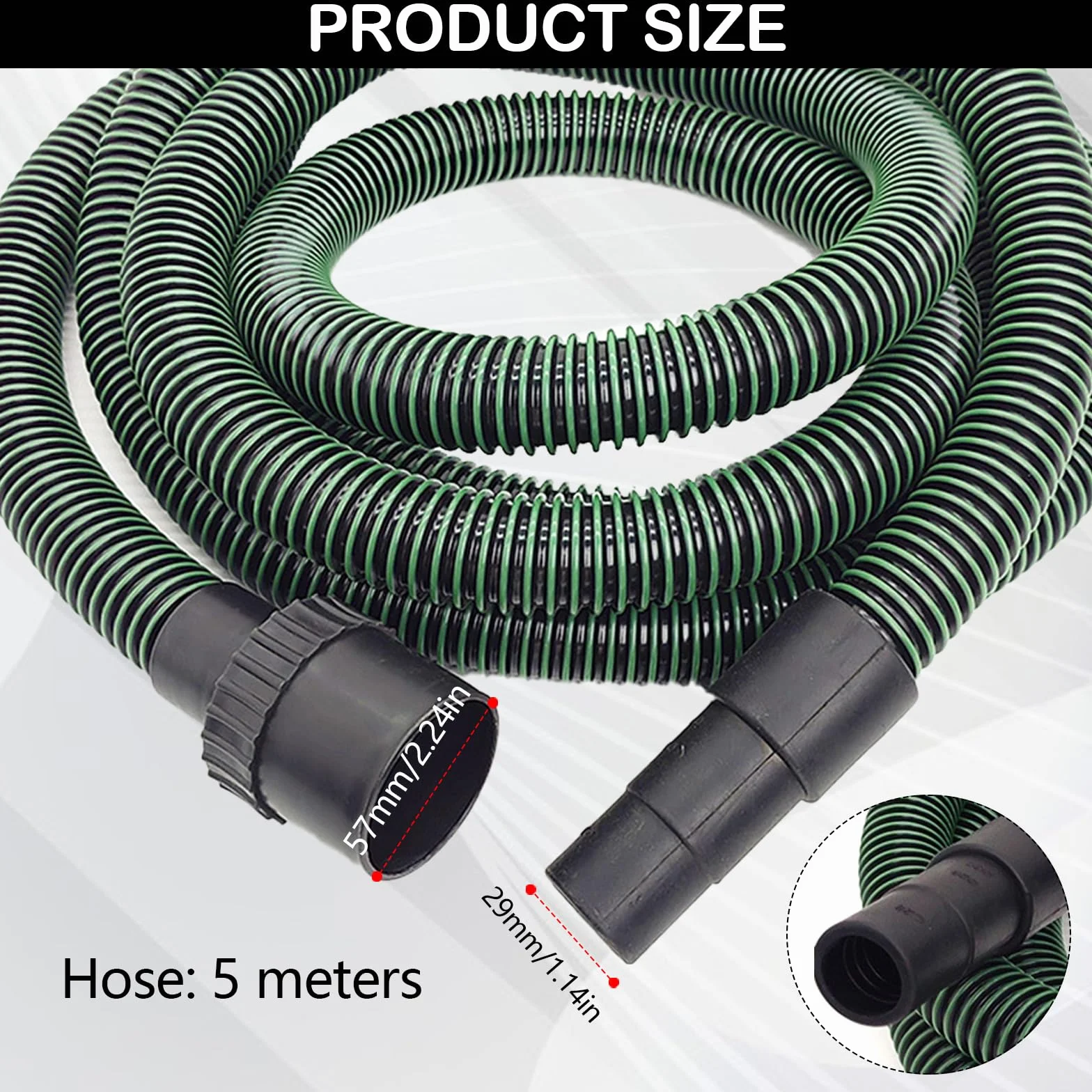 Tuyau D'extraction de Poussière, Tuyau D'aspiration Ø 32 mm Antistatique D27 pour Aspirateur compatible avec Festool CT 26/36/48 15/25 MI-NI et CT MI-DI à partir de 2019 (5 m)