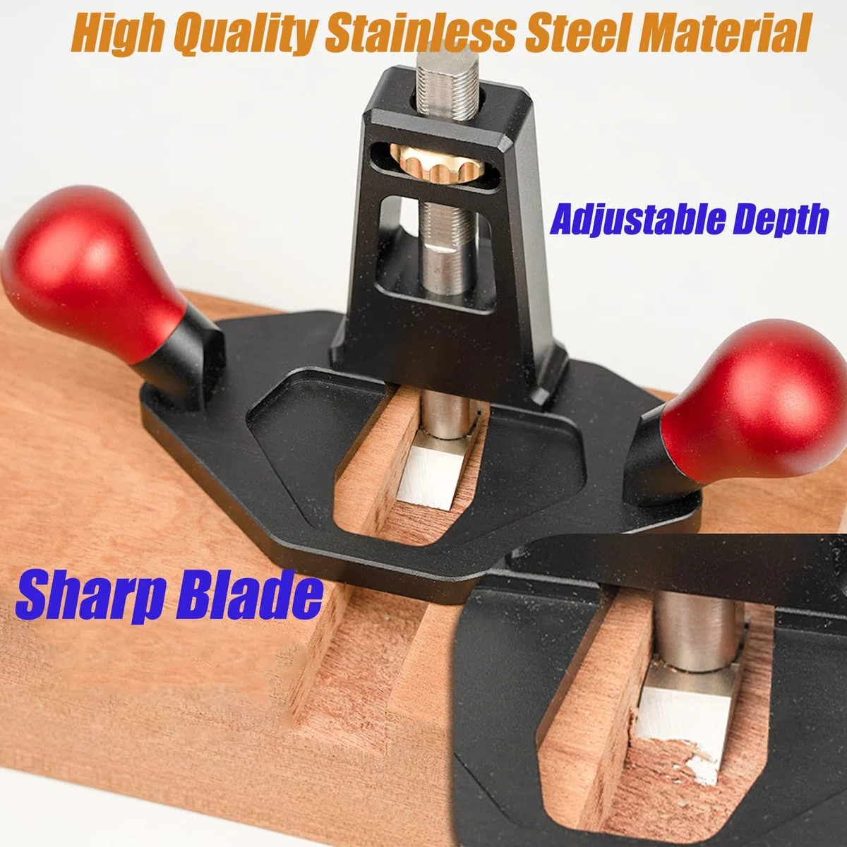 Rabot à Main, Routeur à Main Hobe Router Avion Routeur Avion Outil de Travail du Bois Rabot à Main Portable avec Acier Inoxydable de Haute Qualité pour Bois Profondeur Réglable
