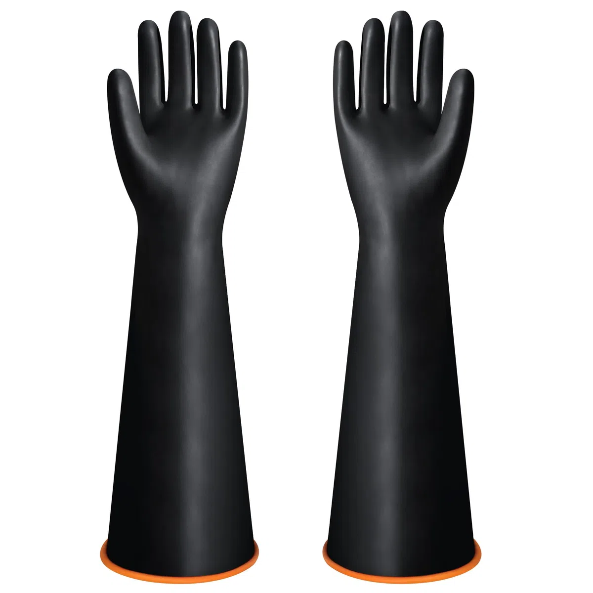 Gants de protection en latex résistants aux produits chimiques en caoutchouc EPI - Sécurité industrielle - Gants longs de 55,9 cm - Résistants aux acides forts, aux alcalis et à l'huile