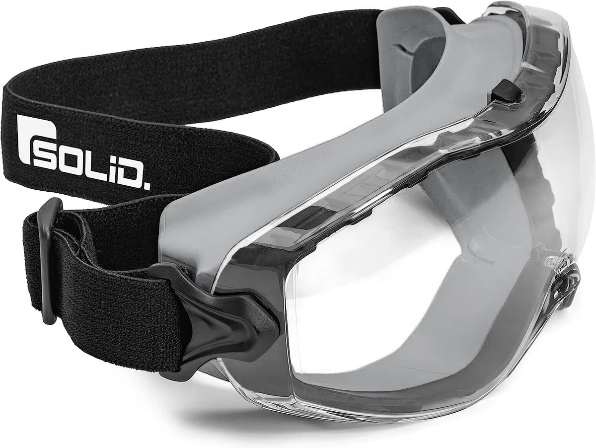 SolidWork SOLID. Lunette de protection travail parfaitement ajustées | Lunettes de protection anti-poussière avec ajustement universel | surlunettes de protection | Oculaire résistant aux rayures