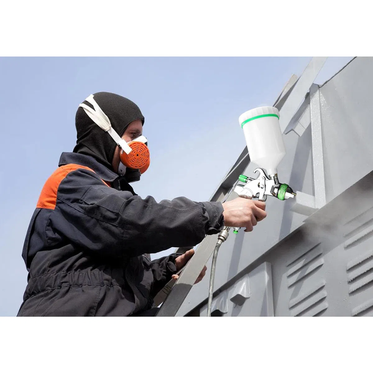 HVLP Professionnel Pistolet à Peinture 600cc avec 3 Buses 1,4mm 1,7mm 2,0mm, Pistolet pulvérisateur d'air à Alimentation par gravité HVLP Meubles de Voiture