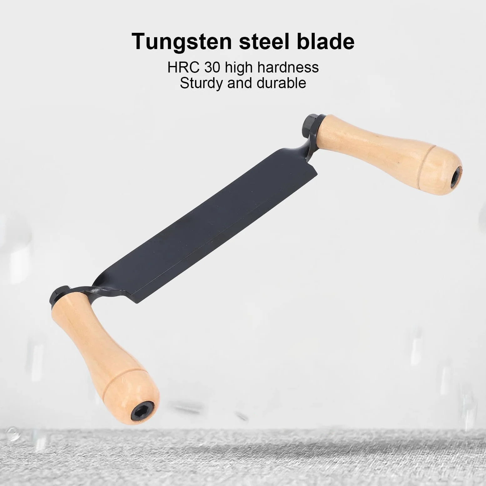 Couteau à écorce Lame En Acier Au Tungstène Manche En Bois Confortable Rasage Précis Haute Netteté Couteau à Tirage Incurvé Pour Charpentiers En Bois Tourneurs Et Sculpteurs Sur(10 pouces)