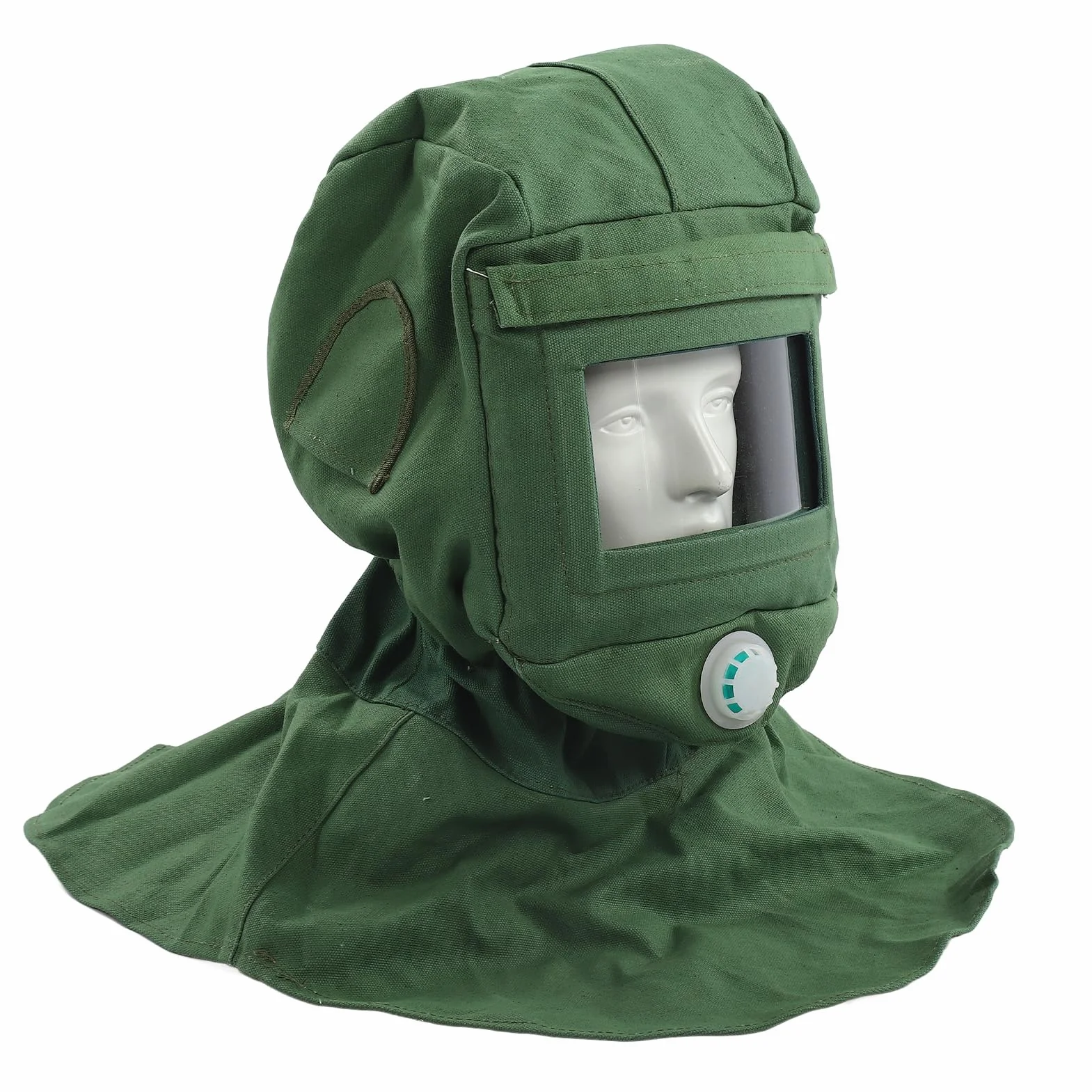 Capuchon de Capot de Sablage Masque D'équipement de Protection pour Sablage Châle en Toile Masque D'outil de Sablage au Vent Anti-poussière Protecteur de Cou Résistant à la