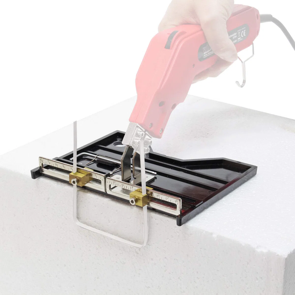 Wiltec Chariot de guidage linéaire pour coupe-polystyrène - Grand modèle - avec Échelle - pour Rainures Évidements - Matériaux isolants Styrodur Mousse
