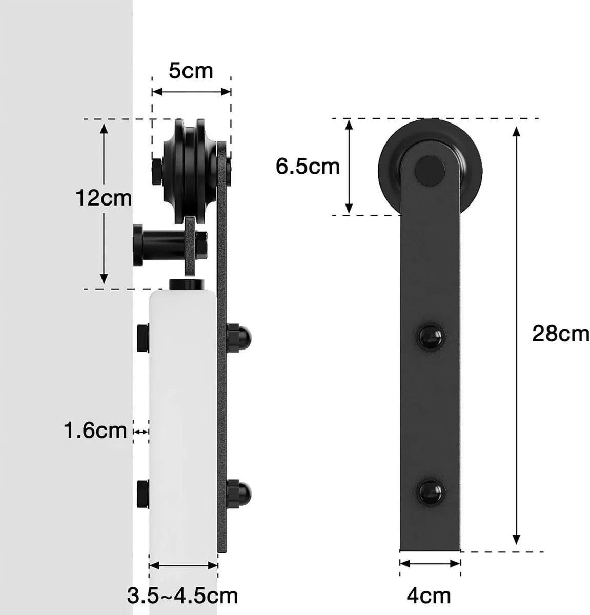 WINSOON Kit de porte coulissante de grange : 200 cm - Kit de porte coulissante robuste | Rail de porte coulissante Syetem facile à installer pour armoire/placard/cuisine (rail uniquement)
