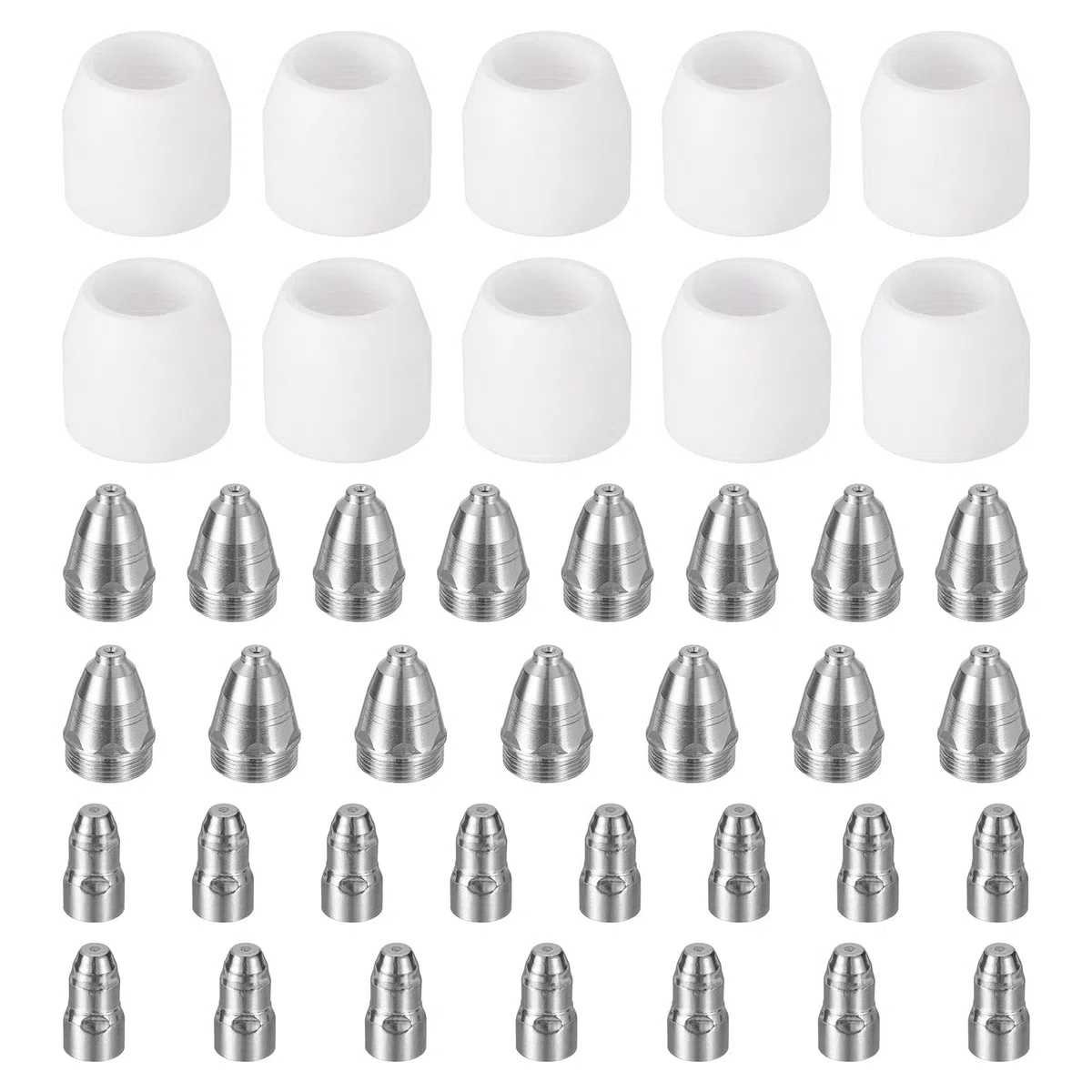 QUARKZMAN 40 Pièces Kit De Consommables P80 Pour Chalumeau Plasma Comprend Nozzles, Électrodes Et Shroud Cups, Nozzle Tip 1.5mm