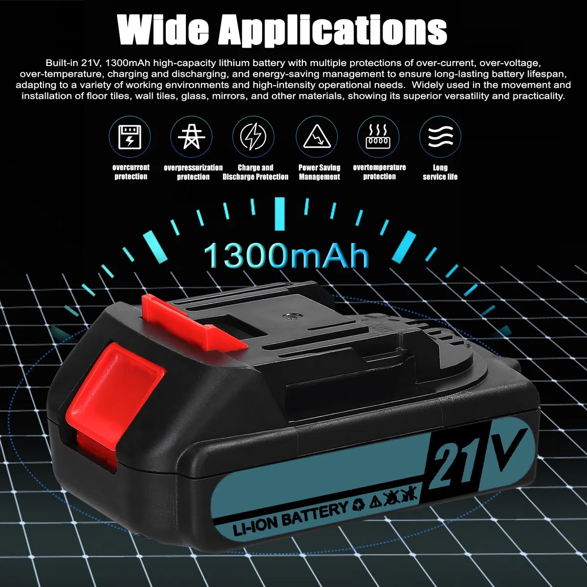 Poseuse de carreaux automatique 21 V Charge de levage élevée pour la pose de carreaux de sol Outil vibrant Niveleur de carreaux portable Ventouse élargie