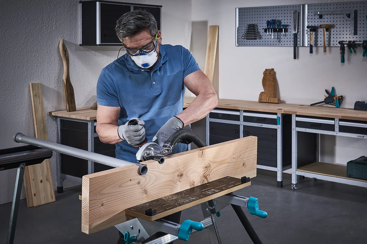 wolfcraft Râpe cylindrique pour meuleuse d'angle, Ø 31,5 mm I 4385000 I Pour sculpter et travailler le bois