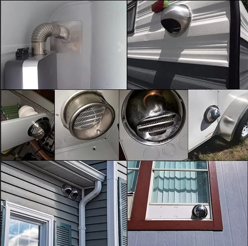 Extracteur d'air, Extracteur Externe 160, Sortie De Ventilation d'air Ronde Réutilisable en Acier Inoxydable, pour Climatiseurs, bouches d'aération de Cuisine, bouches d'aération murales