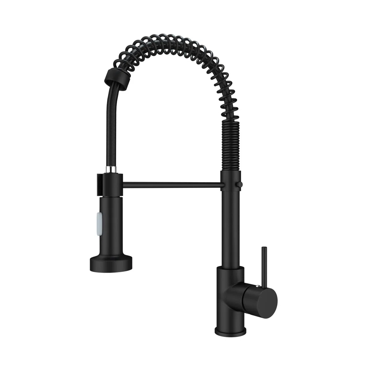 Robinet mitigeur d'évier de cuisine avec poignée unique en laiton massif noir robinet de cuisine monotrou Pulvérisateur pivotant Robinet mitigeur froid et chaud