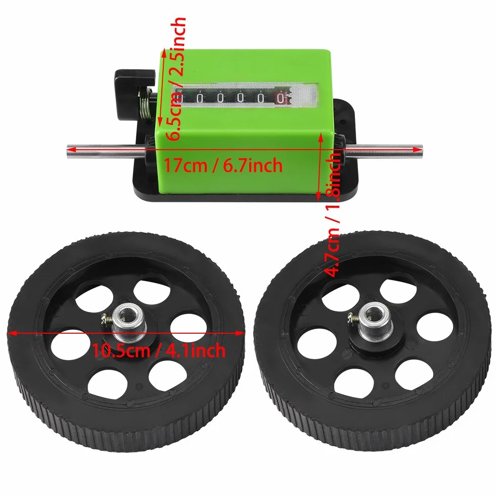 Mètre de Compteur à Rouleaux，Compteur de Longueur Mécanique Mètres de 6 Chiffres Pour Mesurer le Textile l'Impression le Cuir Artificiel Avec la Gamme de Compteur: 0-99999.9 Mètres