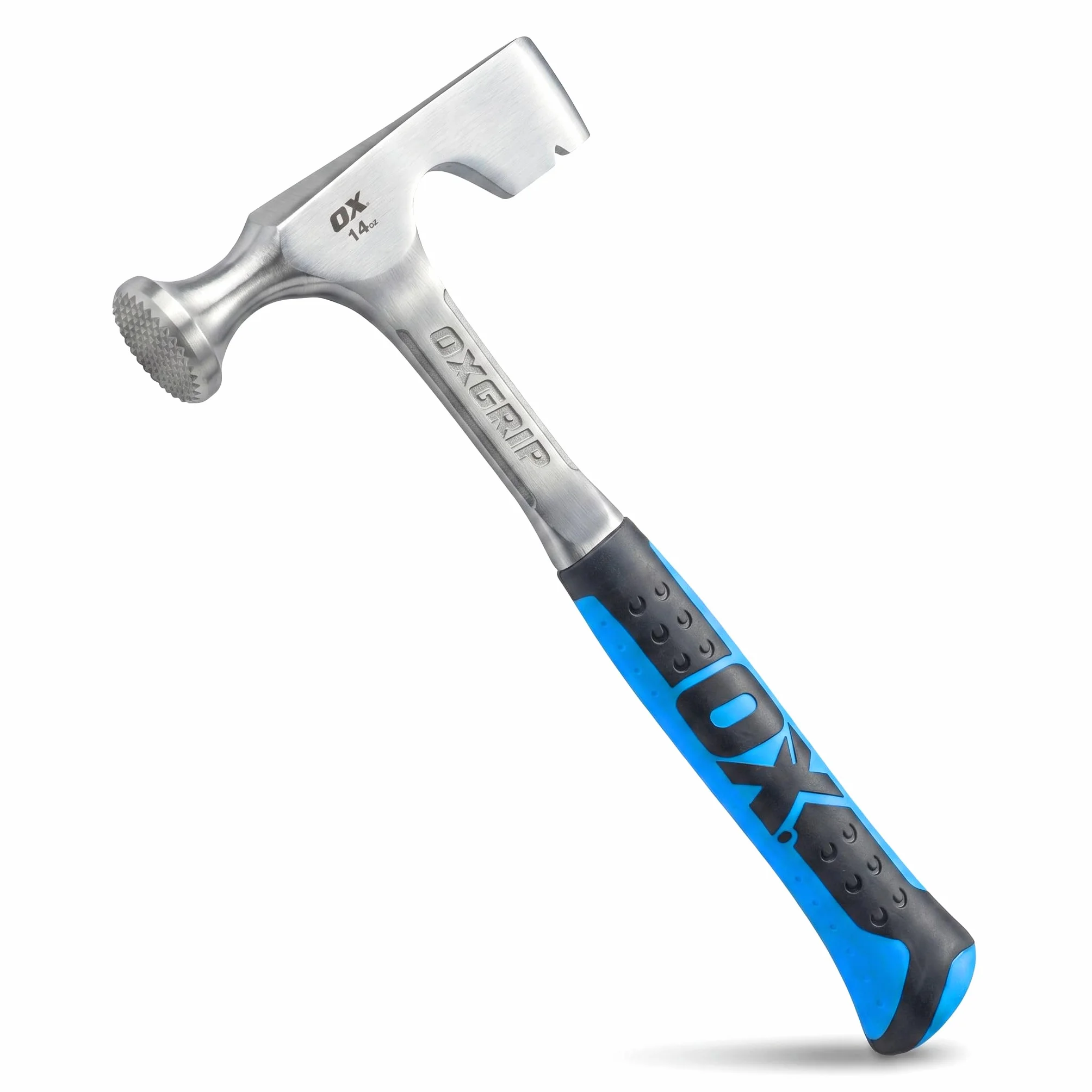 OX Tools Marteau Cloison Sèche 14 oz - Tête en Acier au Carbone, Poignée en Inox, Bleu, 1.61 pounds
