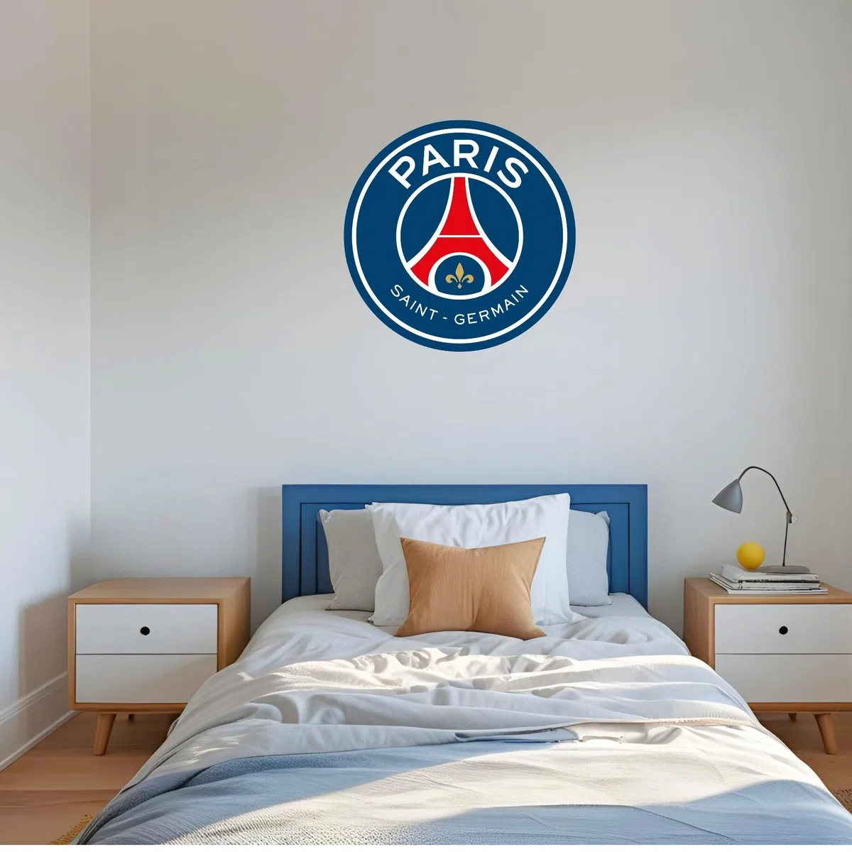 Beautiful Game Sticker Mural Officiel Blason PSG Paris Saint-Germain Décoration Murale Football 90 x 90 cm