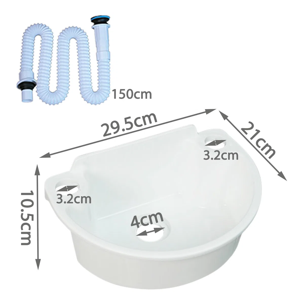 Lavabo Salle de Bain,plastiques Lavabo Suspendu,Lave Main,Blanc,aucun perçage n'est nécessaire,29.5x21x10.5cm(WxDxH),Idéal pour Maison Restaurant et Hôtel (C)