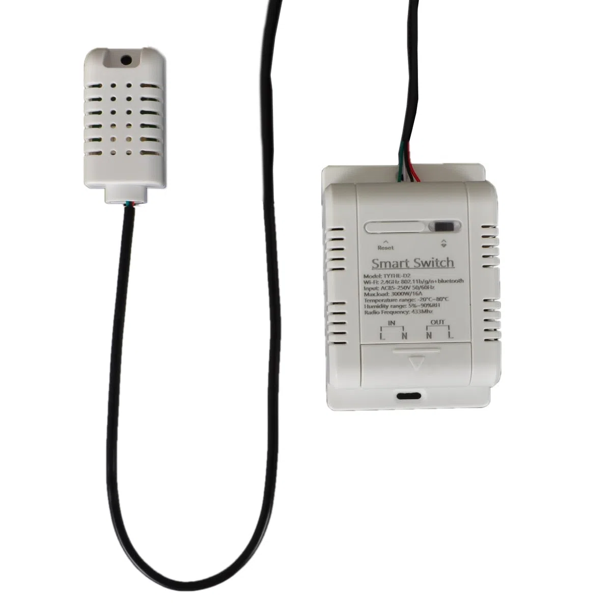 Yueyang Commutateur de température WiFi 16A/3500W et DS1-8B20 étanche capteur d'énergie Comsuptiom Surveillance pour Tuya Smart Life APP intelligentes et télécommandées