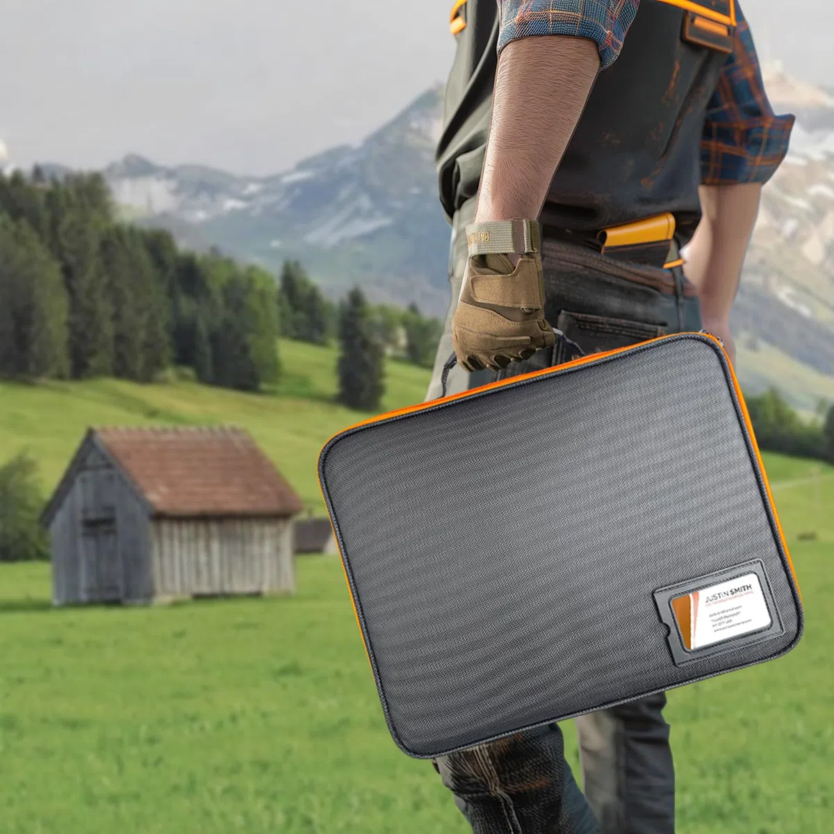 38.5 x 32 x 10 cm Caisses à Outils avec Cloisons Réglables - Grande Mallette Rigide Portable pour Batteries/Chargeurs, Boîtes Sacs Porte-outils pour, Rangement Étanche Antipoussière Antichoc
