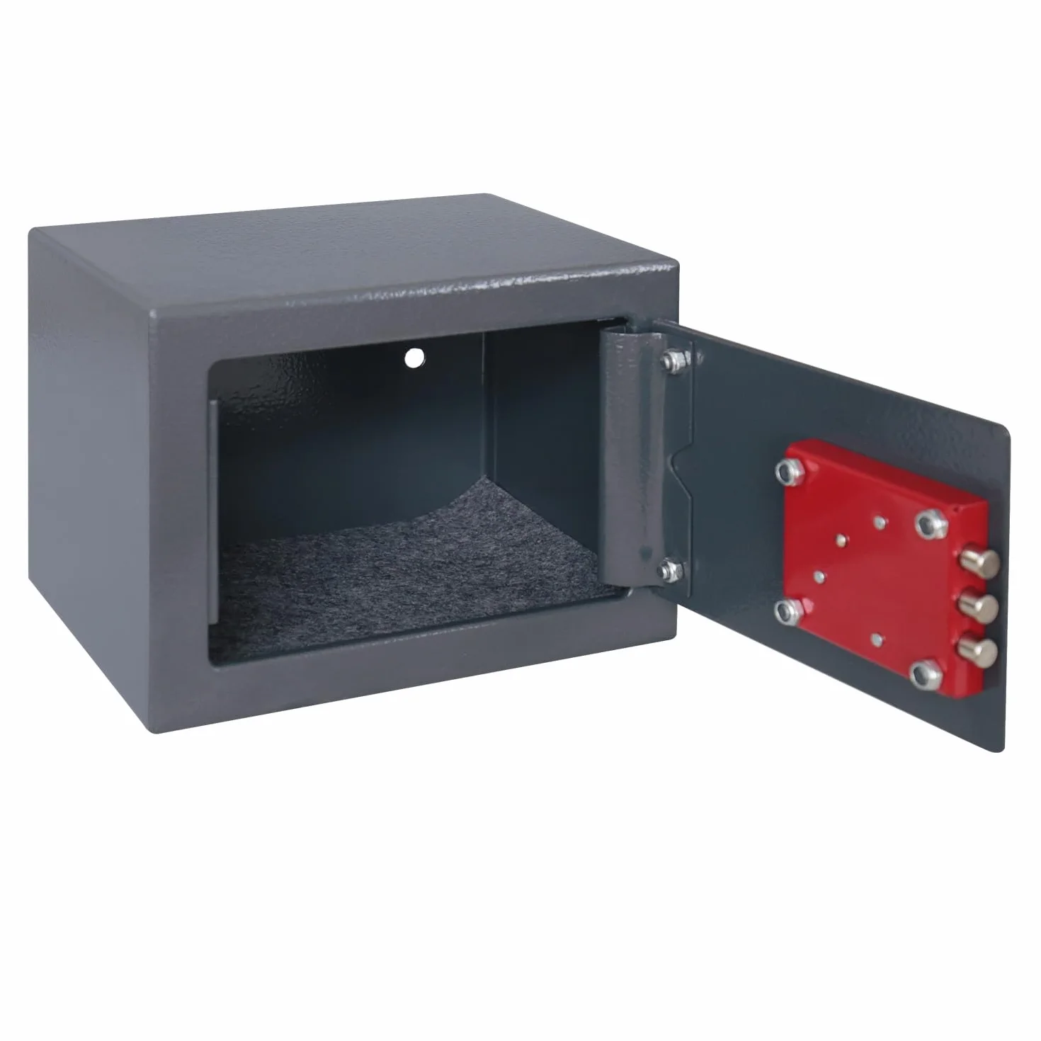 HMF Coffre fort a clef, petit coffre fort | 23 x 17 x 17 cm | Anthracite