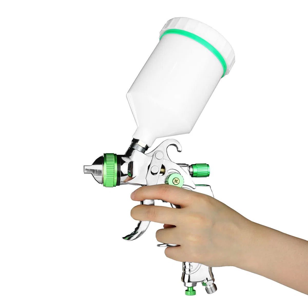 HVLP Professionnel Pistolet à Peinture 600cc avec 3 Buses 1,4mm 1,7mm 2,0mm, Pistolet pulvérisateur d'air à Alimentation par gravité HVLP Meubles de Voiture