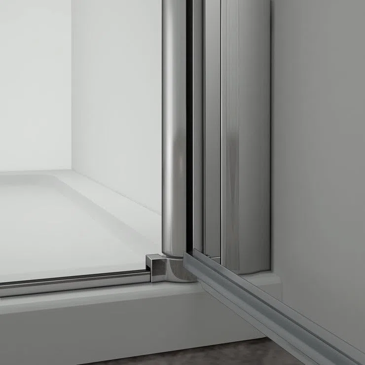 Porte de douche pivotante 70cm en 6mm verre anticalcaire Installation en niche Hauteur 187cm, profilé en chromé