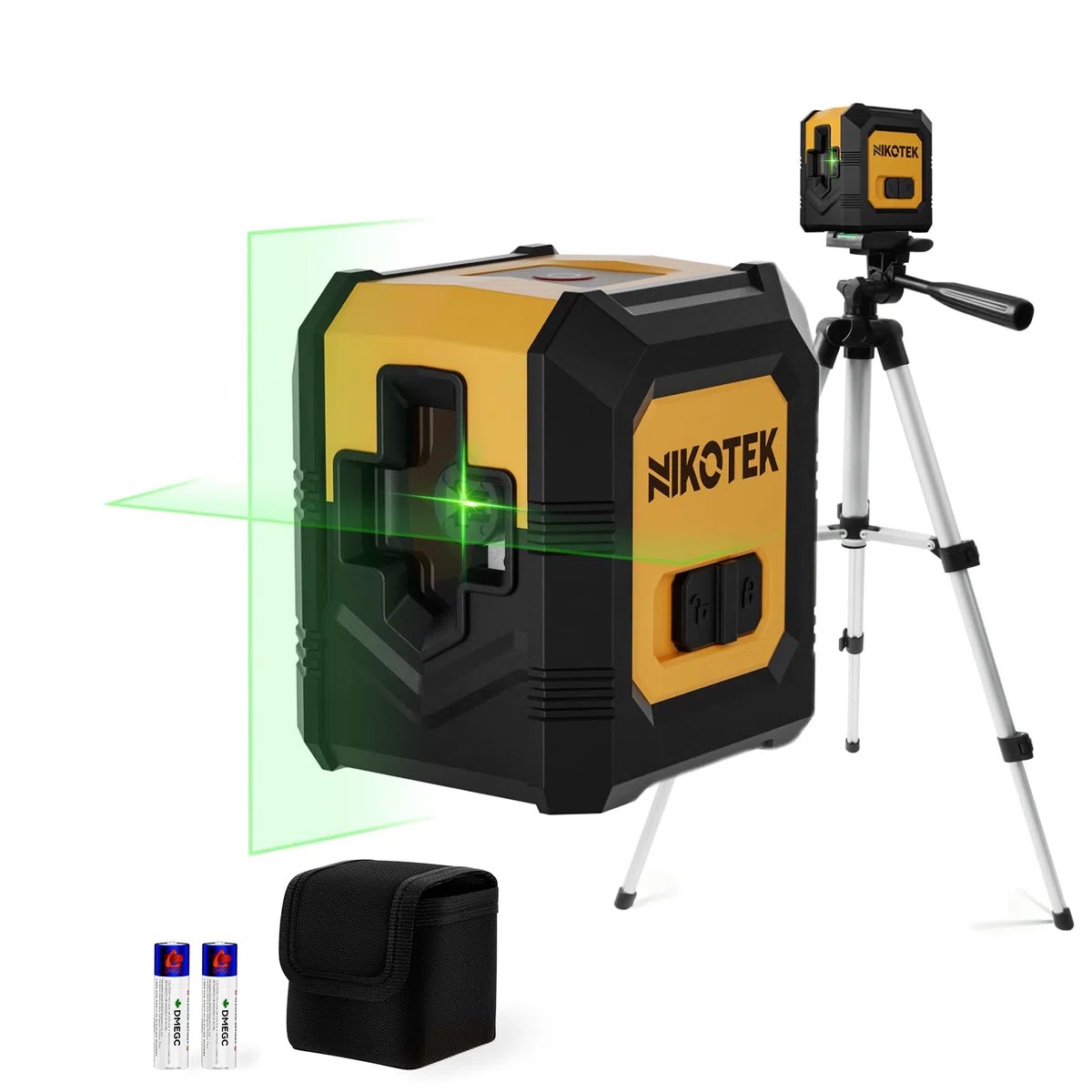 Nikotek Niveau Laser Auto-nivelant Faisceau Horizontal et Vertical Laser Croisé pour la Décoration de La Maison, Pochette de Transport, Batterie Incluse (VertGT)